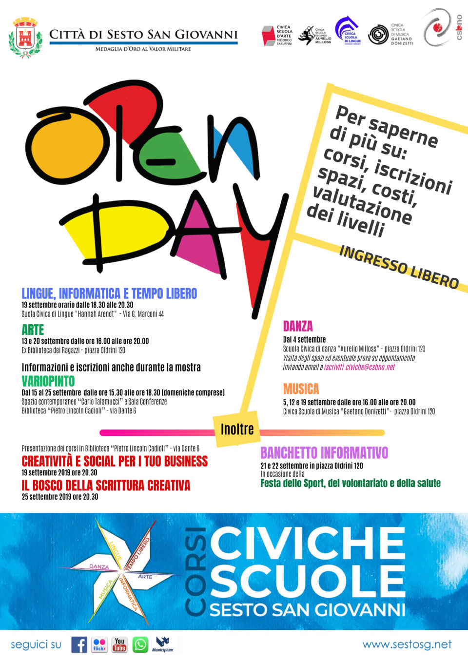 open day scuole civiche sesto san giovanni